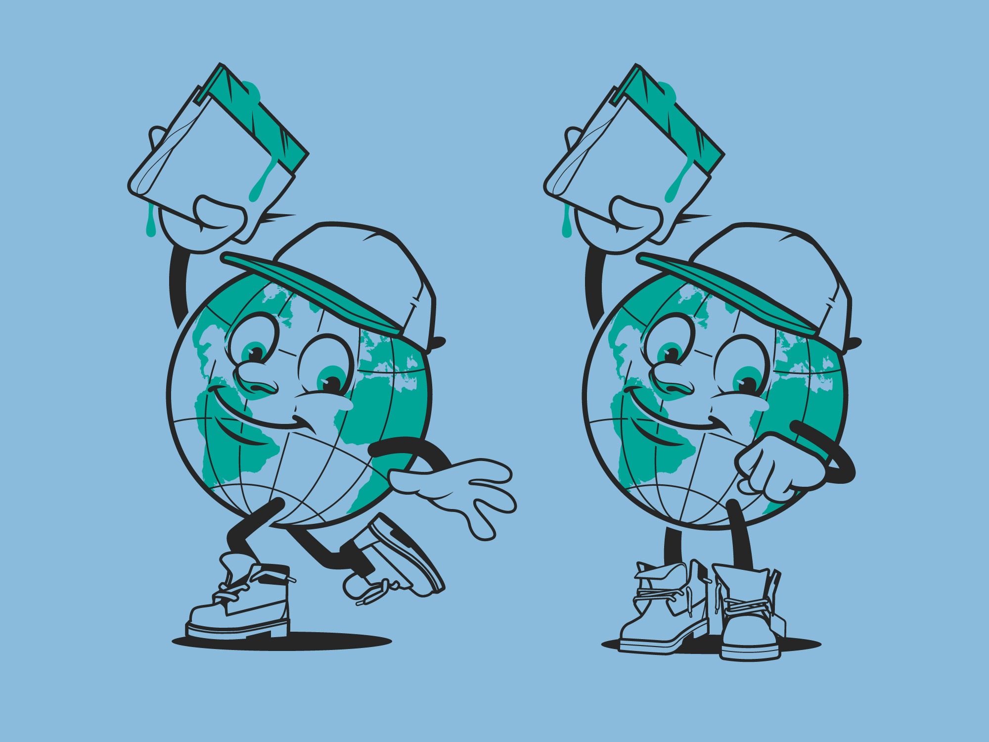 Globe Screen Print Mascot