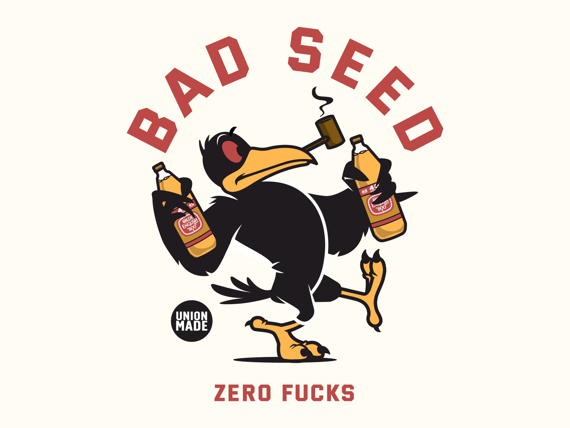 Crow drinking 40oz Bad Seed