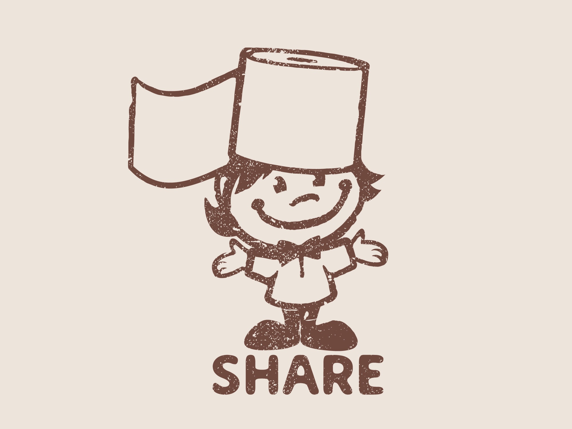Share Toilet Paper mascot