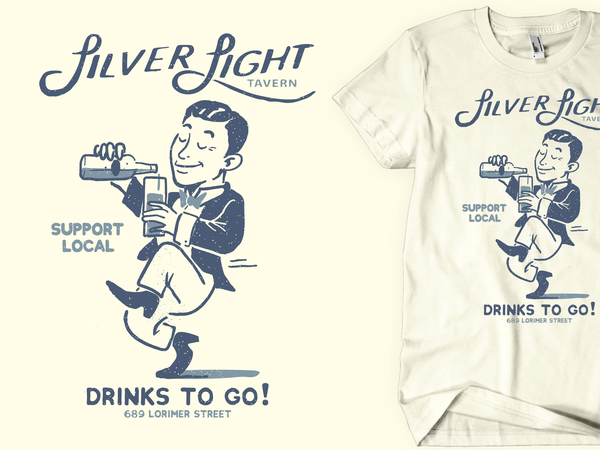 Silver Light Tavern Mascot Design / T-shirt Design