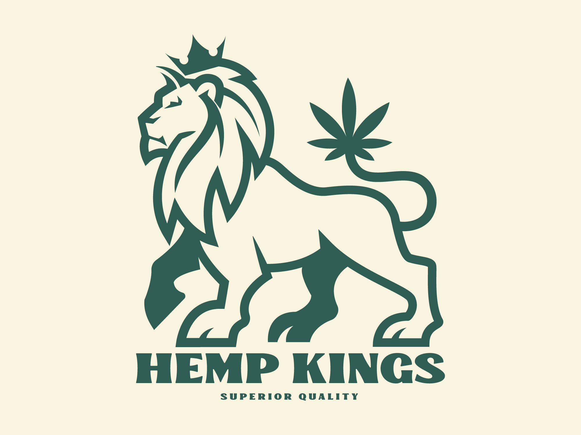 Hemp King Lion Logo Design By Old Dirty Dermot