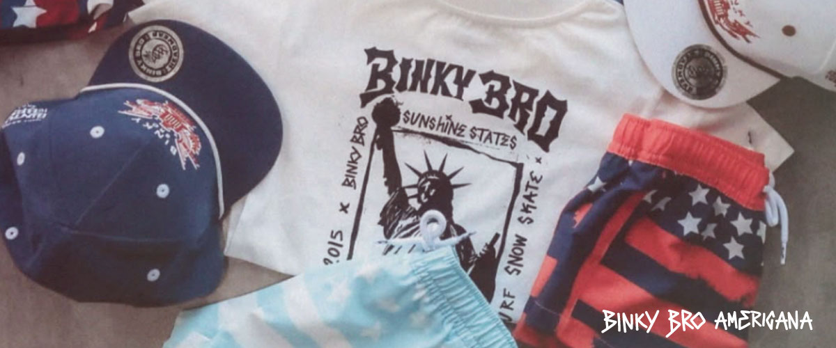 Binky Bro Americana Collection Hats T-shirts and shorts