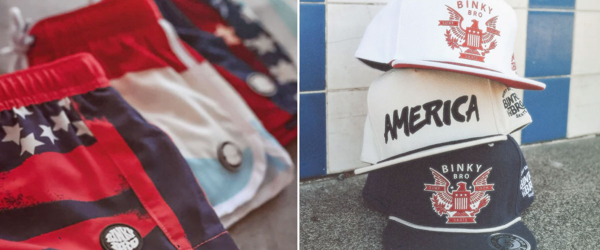 Binky Bro Americana Collection Hats ans shorts